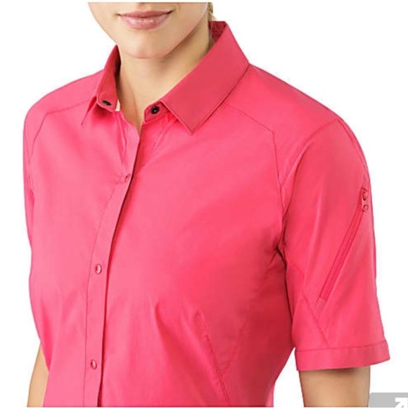 Arc’teryx Fernie Short Sleeve Nylon Snap Front Shirt in Pink Outdoors Hiking - Picture 12 of 16